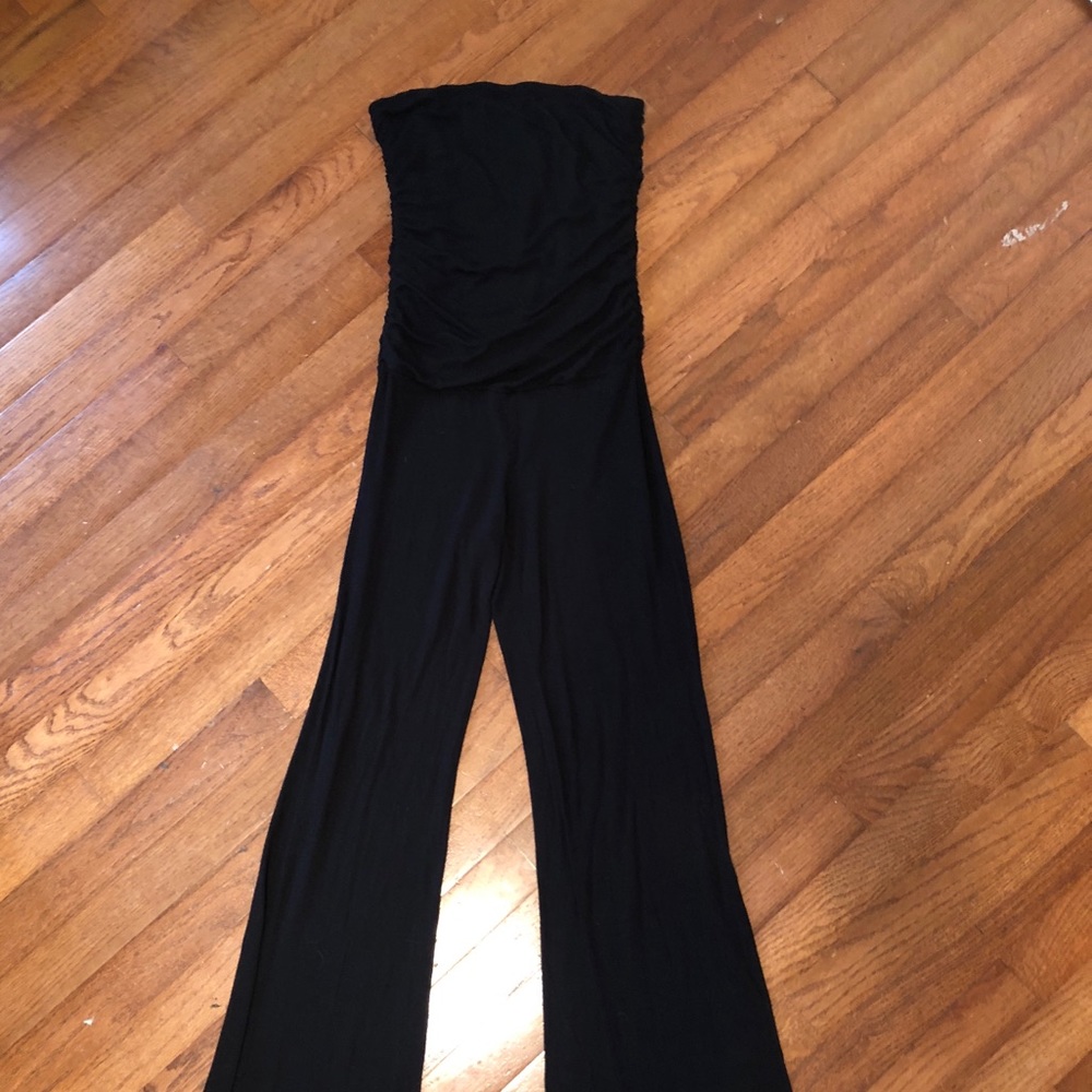 Strapless black romper
